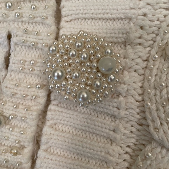Michael Simon Beaded Cream Cardigan Medium - Picture 4 of 4